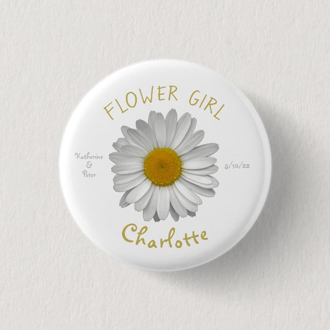 Knappen Flower Namn Girl daisy Knapp (Framsida)