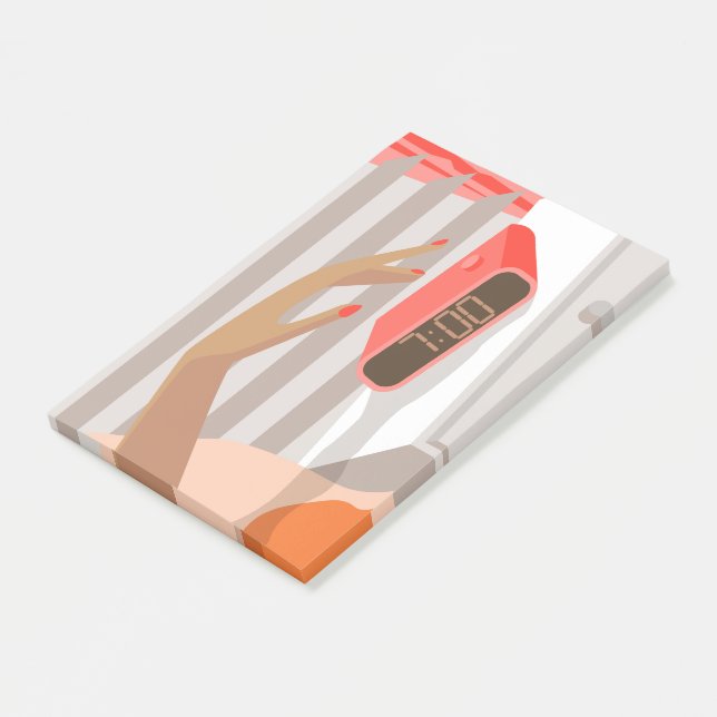 Knappen för att slå på larmklockan post-it block (Vinklad)