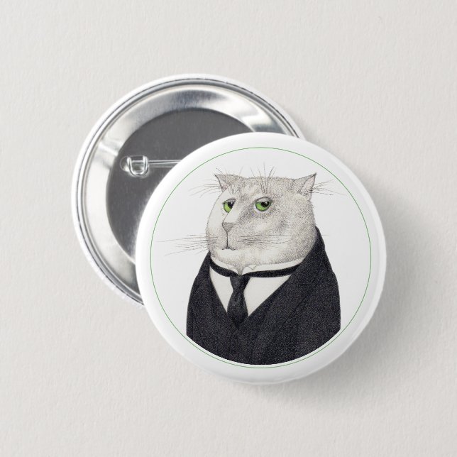 Knappen för BUTLER CAT Round Pin Button II Knapp (Framsida & baksida)