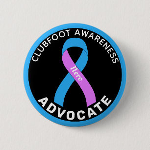 Knappen för Clubfoot Awareness Advocate Ribbon Bla Knapp