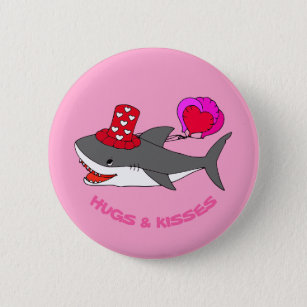 Knappen för Cute Valentines Day-haj Knapp