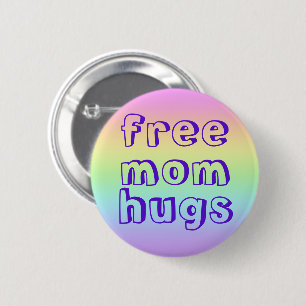 Knappen för fritt Mamma Hugs-regnbåge Knapp