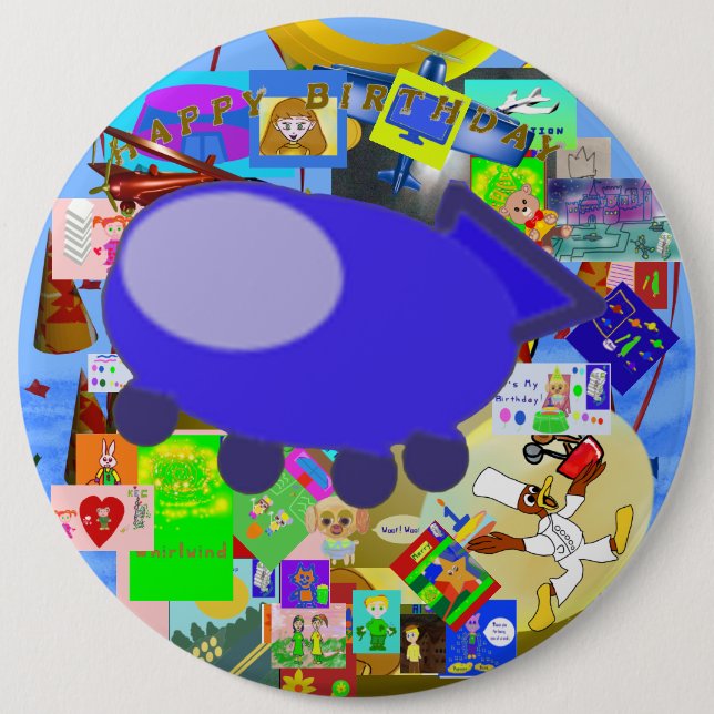 Knappen för grattis på födelsedagen-valpar knapp (Framsida)