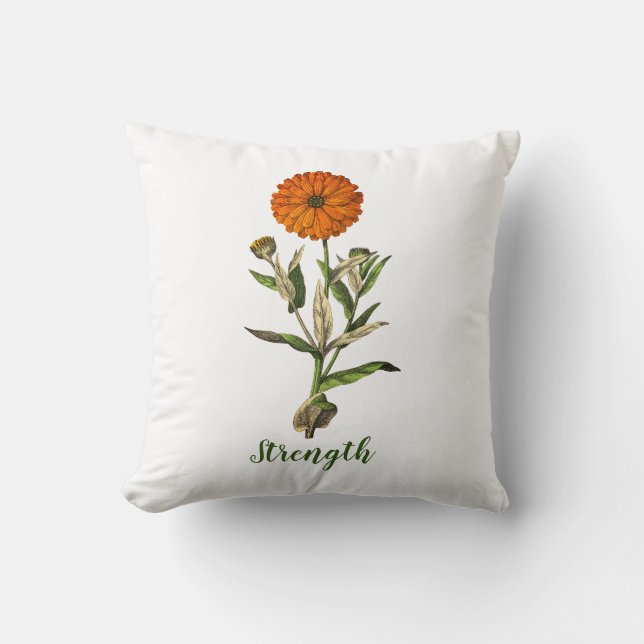 Knappen för inspirationspump i Marigold-styrka Kudde (Framsida)