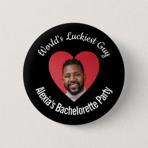 Knappen för Luckiest Guy Bachelorette Party Pin Knapp