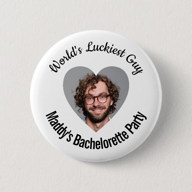 Knappen för Luckiest Guy Bachelorette Party Pin Knapp (Framsida)