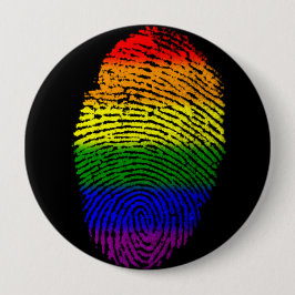 Knappen för Pridet Rainbow Fingerprint LGBT Knapp