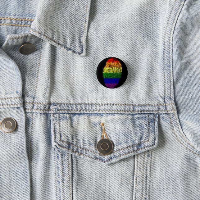 Knappen för Pridet Rainbow Fingerprint LGBT Knapp (In Situ)