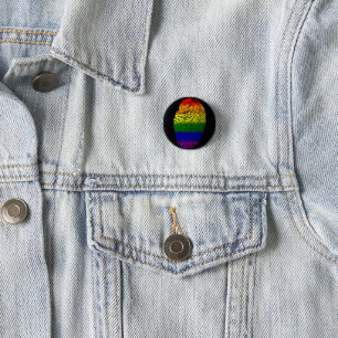 Knappen för Pridet Rainbow Fingerprint LGBT Knapp