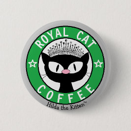 Knappen för svart katt av royal CAT COFFEE-katter Knapp