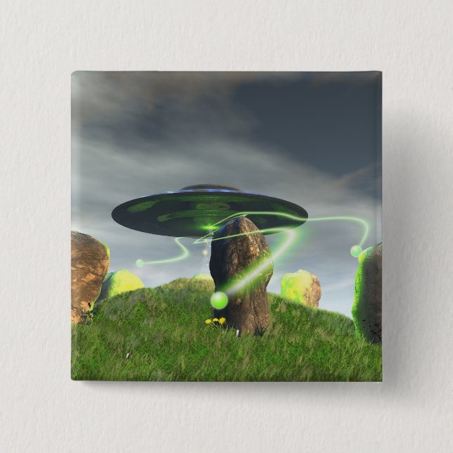 Knappen för UFO- och hörnstencirkel Knapp (Framsida)