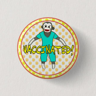 Knappen för vaccinerat Sock monkey-stift Knapp