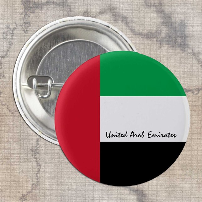 Knappen Förenade Arabemiraten, patriotisk UAE Flag Knapp (Skapare uppladdad)
