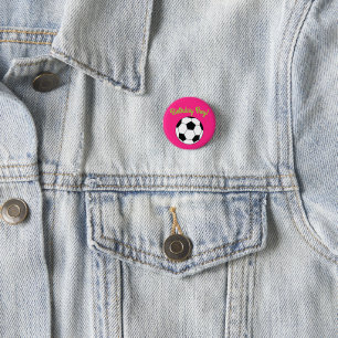 Knappen Fotboll Sports Birthday Boy Rosa Party Knapp