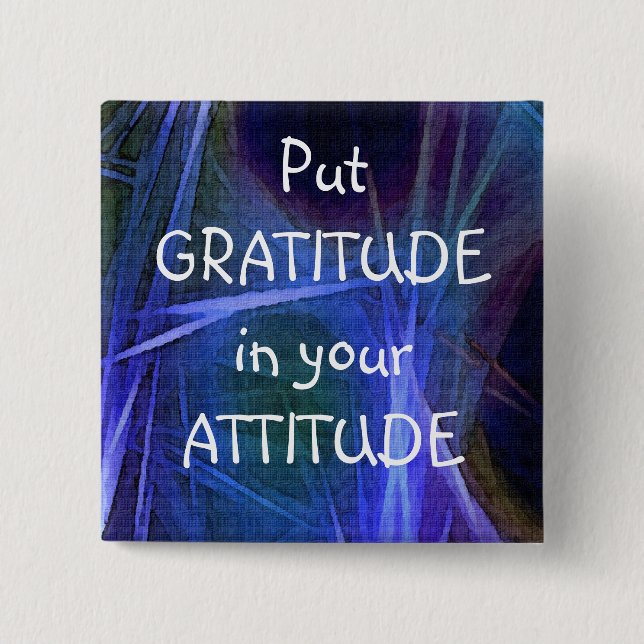 Knappen Fractal Art GRATITUDE Positive Affirmation Knapp (Framsida)