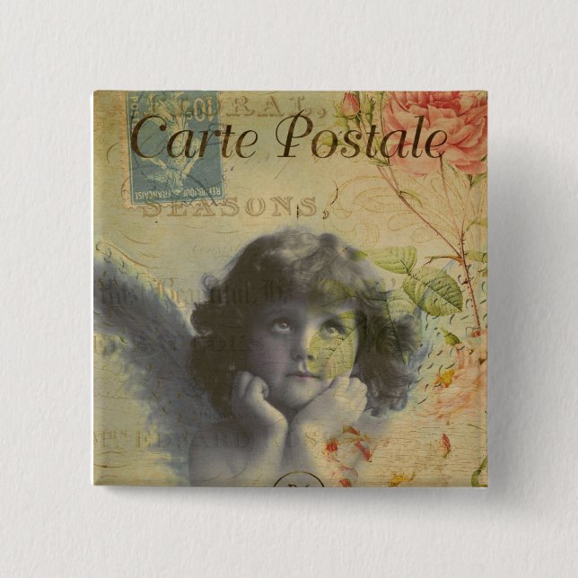 Knappen fransk vykort knapp (Framsida)