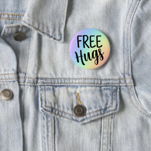 Knappen Free Hugs Rainbow Knapp
