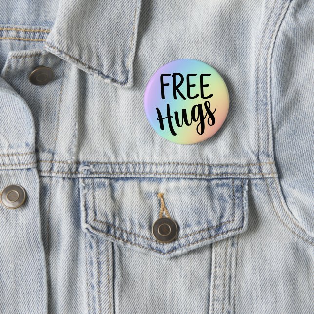 Knappen Free Hugs Rainbow Knapp (In Situ)