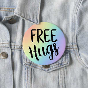 Knappen Free Hugs Rainbow Knapp