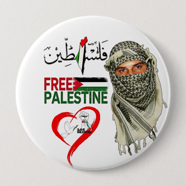 Knappen Fri fri Palestina Knapp (Framsida)