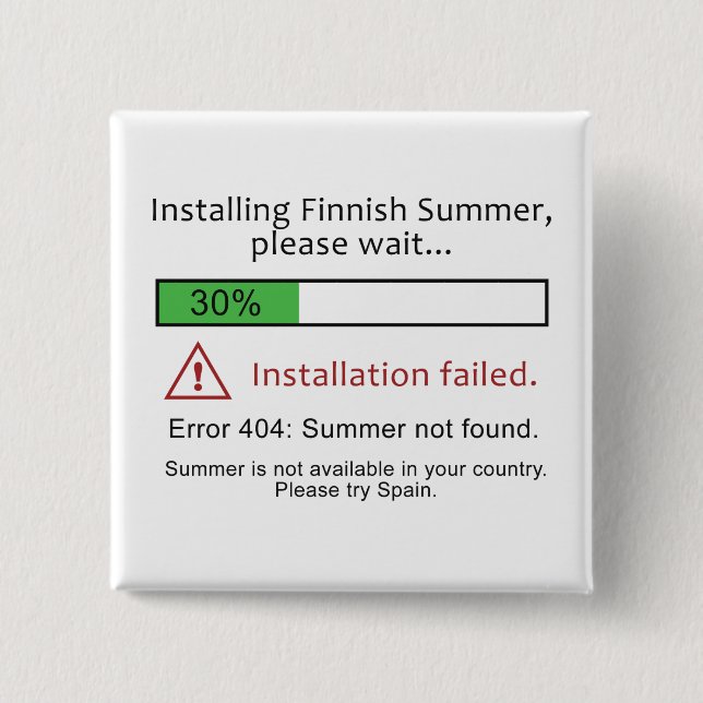 Knappen Funny Finsk sommar Knapp (Framsida)