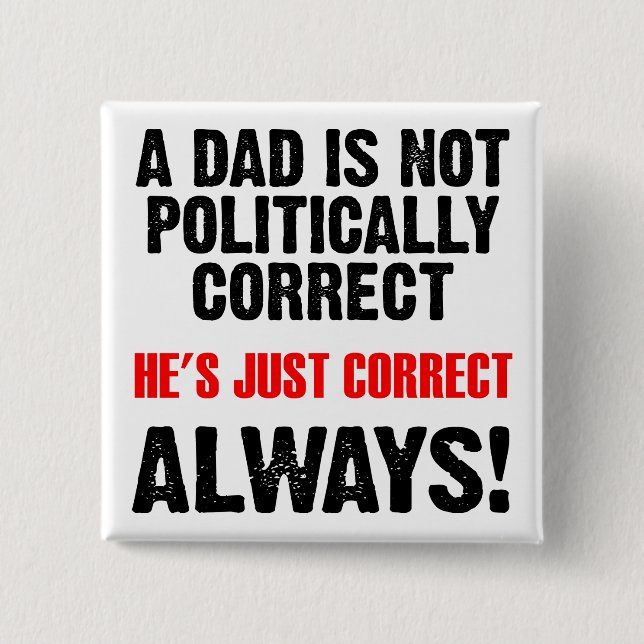 Knappen Funny Höger för Pappa alltid är politiskt  Knapp (Framsida)