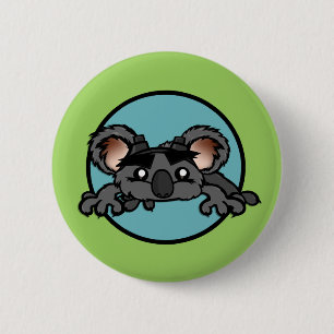 KNAPPEN FUNNY KOALA BEAR ROUND PIN BACK KNAPP