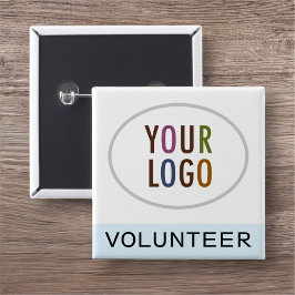 Knappen Fyrkant med ljusblå färgstift, Logotyp, fy Knapp