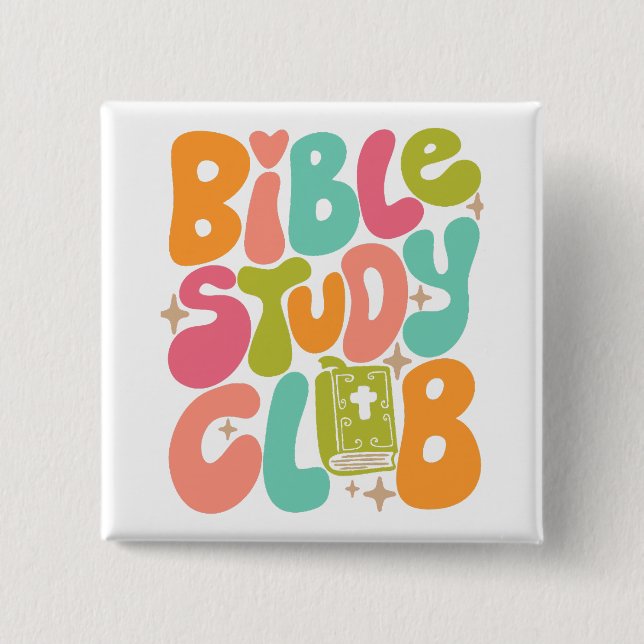 Knappen Fyrkantig Klubb i Bible Study Knapp (Framsida)