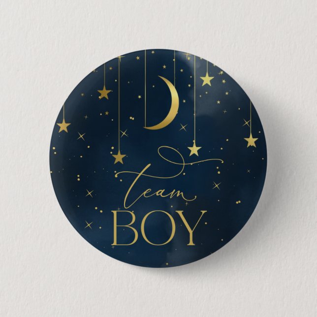 Knappen gender Reveal, Team Boy Navy Blue Button Knapp (Framsida)