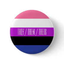 Knappen Genderfluid Flagga Pronoun