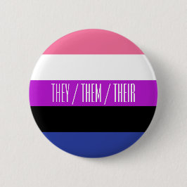 Knappen Genderfluid Flagga Pronoun Knapp