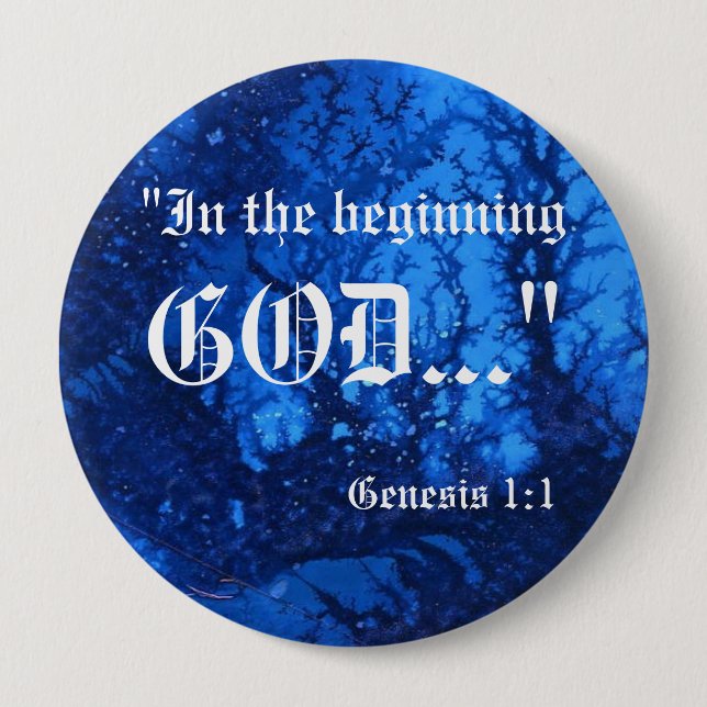 Knappen Genesis 1:1 Knapp (Framsida)