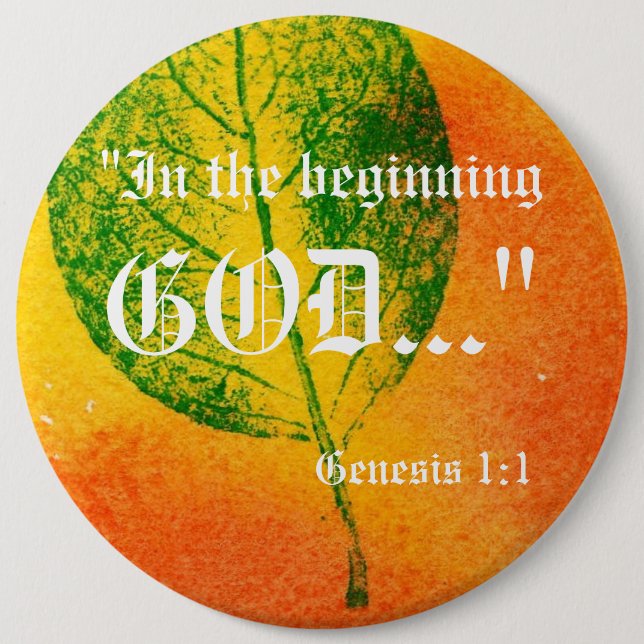 Knappen Genesis 1:1 Knapp (Framsida)