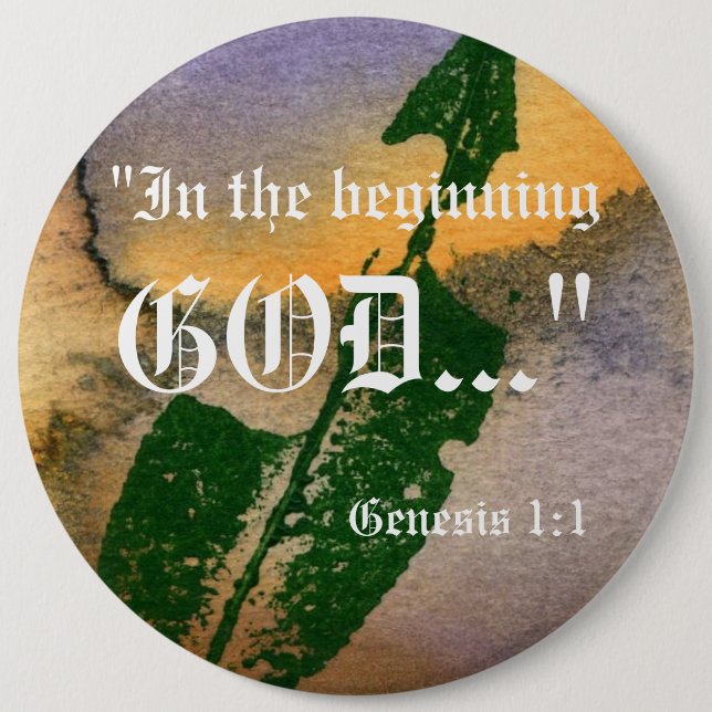 Knappen Genesis 1:1 Knapp (Framsida)
