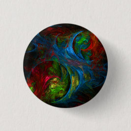 Knappen Genesis Blue Abstrakt Art (rund) Knapp