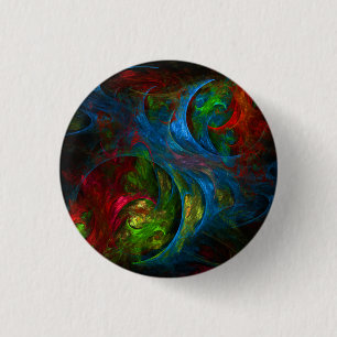 Knappen Genesis Blue Abstrakt Art (rund) Knapp