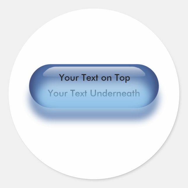 Knappen Genomskinlig i blått märke (Framsida)