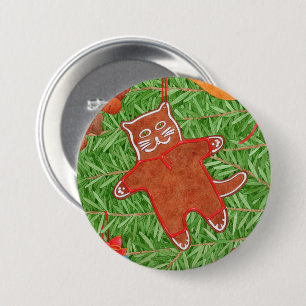 Knappen GINGERBREAD KATTUNGE Round Pin Knapp