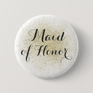 Knappen glitter Guld Maid of honor Knapp