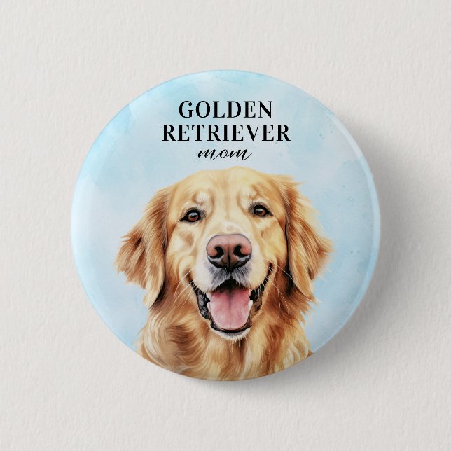 Knappen Golden Retriever Round Pin Knapp (Framsida)