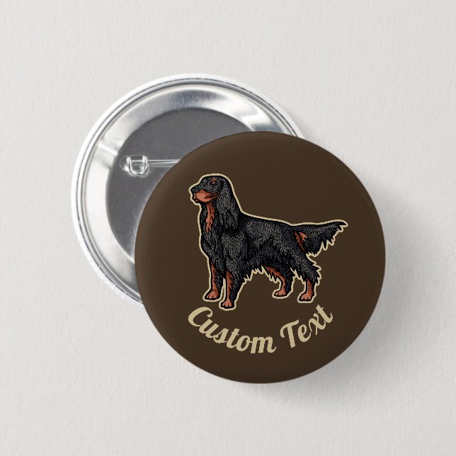 Knappen Gordon Setter Illustration Knapp (Framsida & baksida)