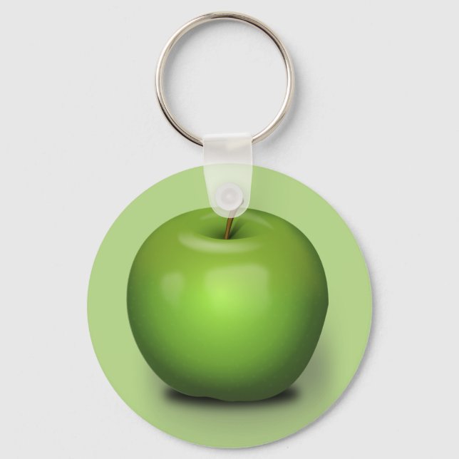 Knappen Granny Smith Apple Keychain Nyckelring (Framsida)
