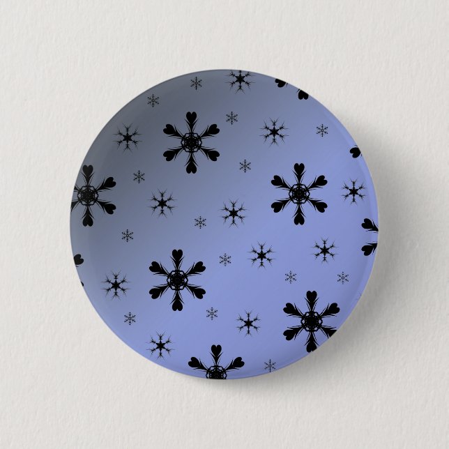 Knappen grått Blue Snöflingor Knapp (Framsida)