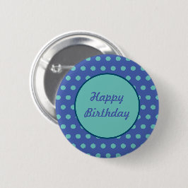 Knappen grattis på födelsedagen (Denim Blue & Aqua Knapp