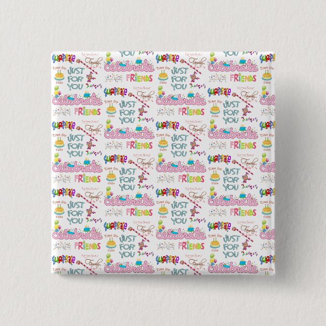 Knappen Grattis på födelsedagen Friends Family Sur Knapp (Framsida)