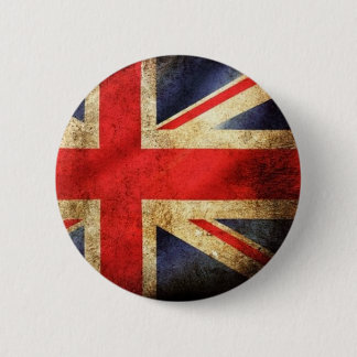 Knappen Grunge British Flagga Knapp