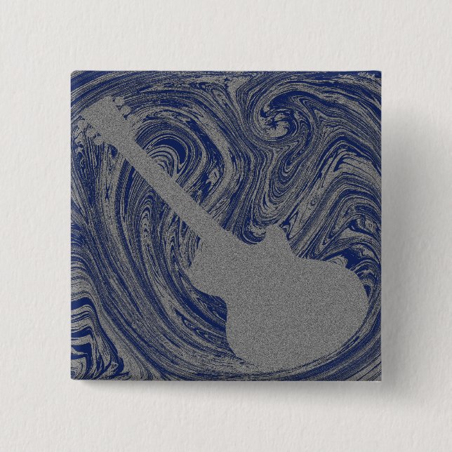 Knappen Grunge Guitar, Royalet Blue Knapp (Framsida)
