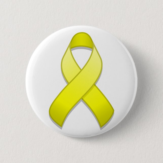 Knappen gult Awareness Ribbon Knapp (Framsida)