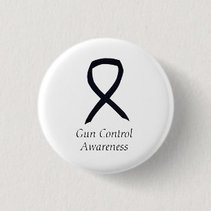 Knappen Gun Control Awareness Black Ribbon Art Sti Knapp